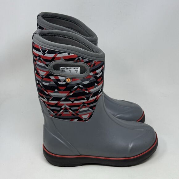 Bogs Classic II Mountain Geo Waterproof Boots Kids Girls Boys Size 4 Gray - Picture 3 of 15